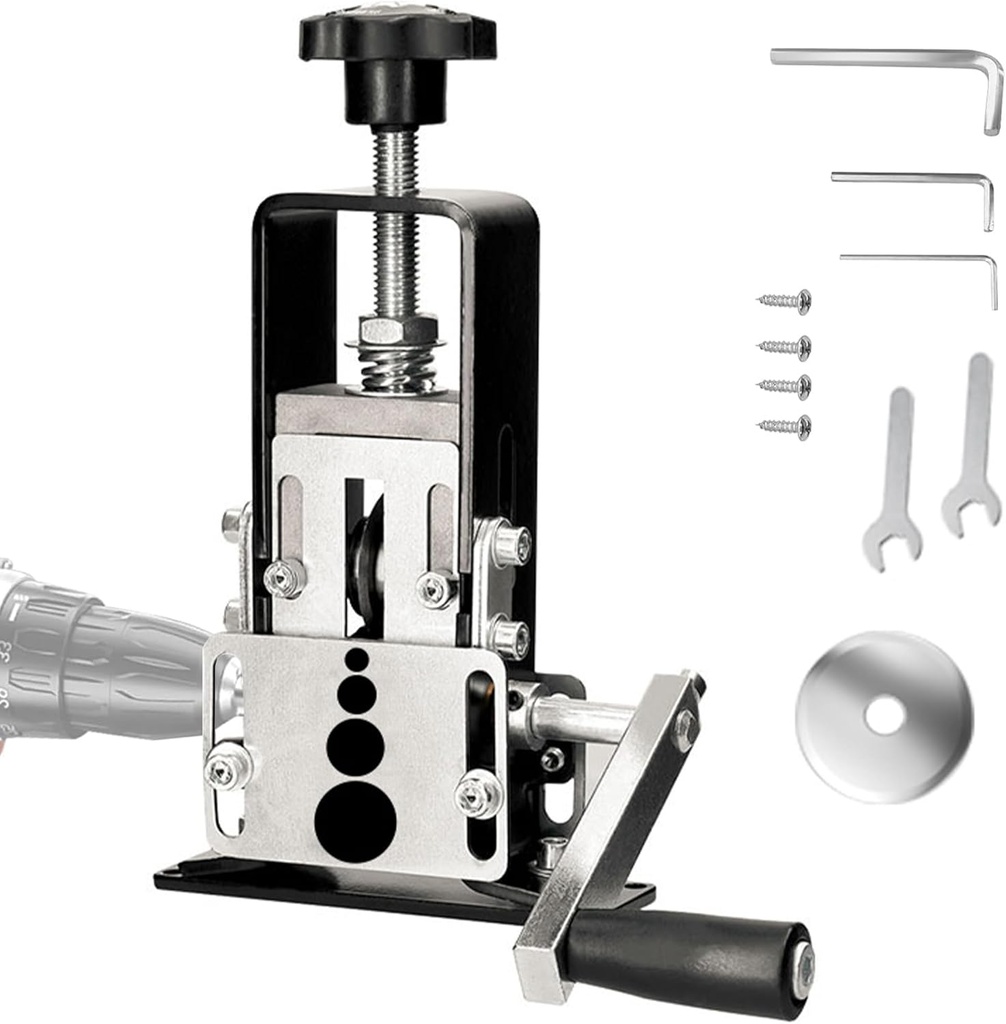 Wire Stripper Machine, 0.04’’–0.83’’ Manual Wire Stripping Machine, Scrap Wire Stripper for Drill, Drill Powered Hand Crank Wire Stripping Machine for Scrap Copper Recycling