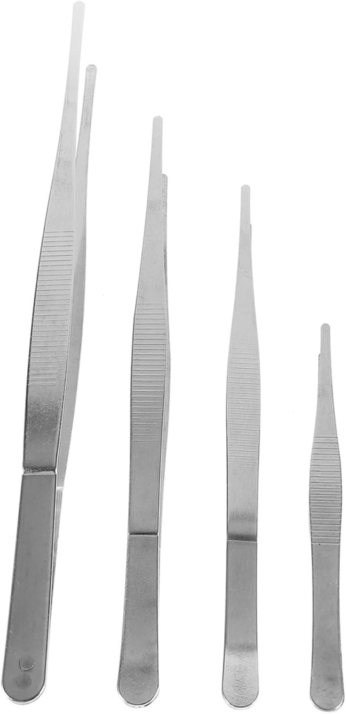 4pcs Garden Hand Tool Stainless Steel Tweezers Long Tweezers for Terrarium Bonsai and Craft