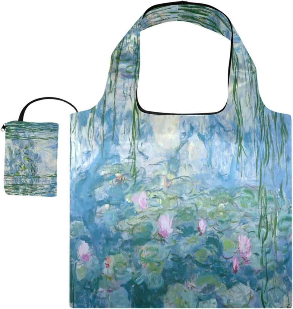 WIHVE Reusable Grocery Bag Foldable Shopping Tote Bag with Storage Pouch