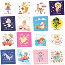 Lunch Box Notes for Kids - 60 Adorable Motivational and Cute Inspirational Thinking of You Cards for Girls Lunchbox