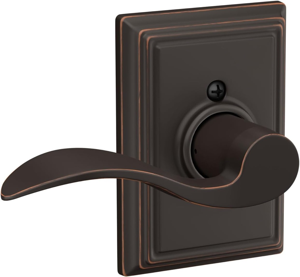 SCHLAGE Accent Lever with Addison Trim Non-Turning Lock in Aged Bronze - Left Handed - F170 ACC 716 ADD LH