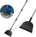REAPALOT Multifunctional Garden Cleaning Shovel, 53.5inch Heavy Duty Flat Shovel, Stainless Steel Long Handle Lawn Edging Scraper, Outdoor Floor Scraper for Weeding and Snow Ice Removal - Grey