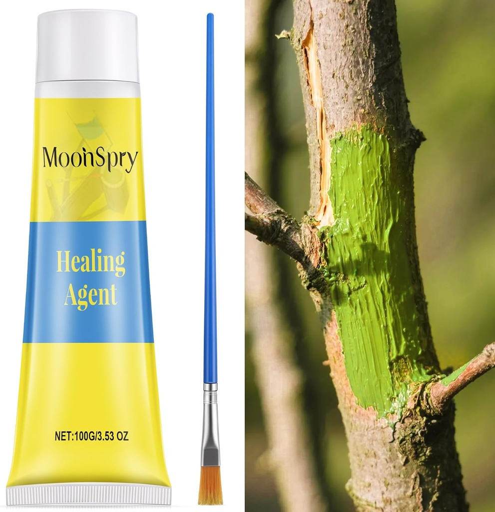 Tree Wound Pruning Sealer, Bonsai Wound Sealer Healing Paste, 100g Plant Cutting Dressing with Brush, Tree Grafting Supplies, Bonsai Cut Paste, Quick Recovery of Plants
