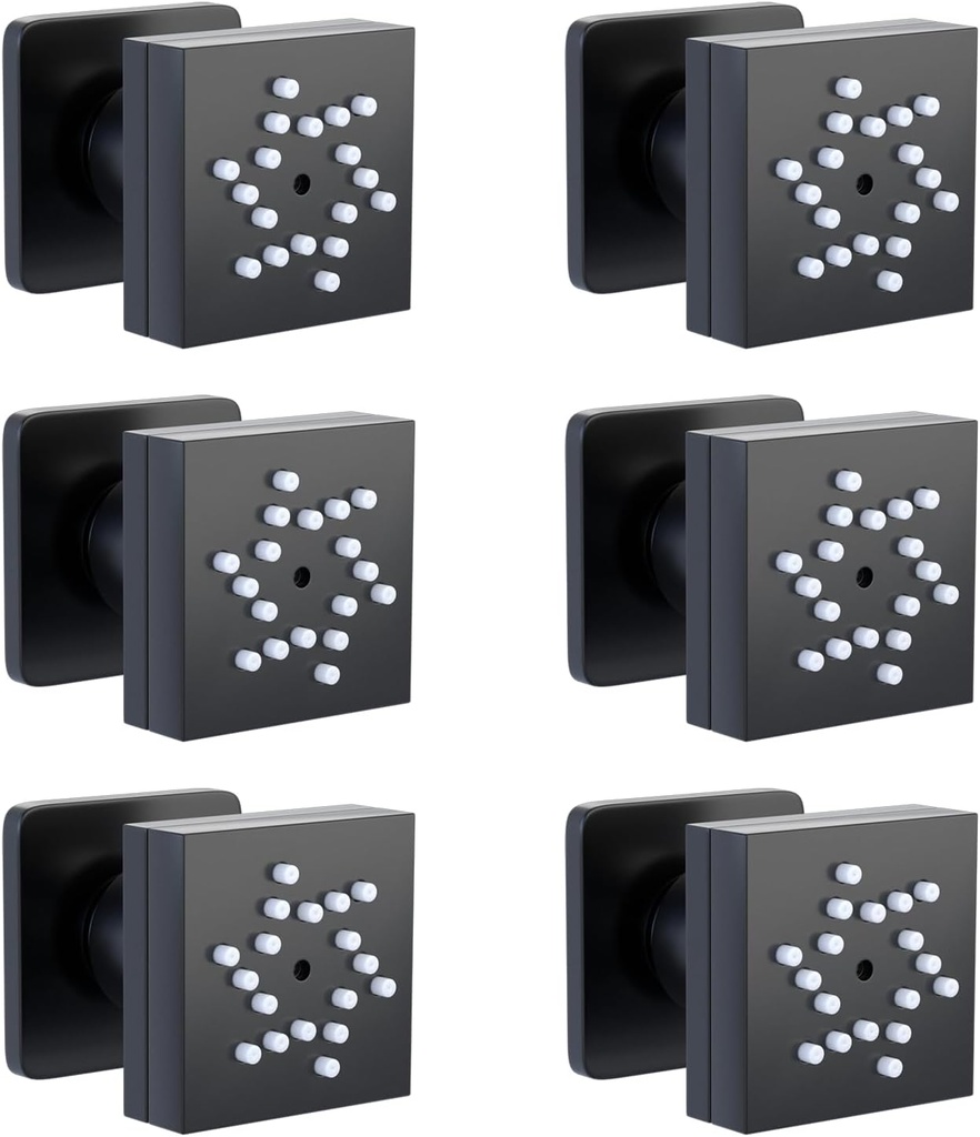 Dual Modes Shower Body Spray Jets Matte Black Body Spray Jet Brass Square Adjustable Body Jet Sprays Include Rainfall Mode And Mist Mode