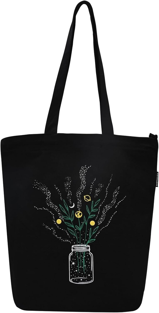 earthsave Canvas Tote Bag for Women|Printed Multipurpose Cotton Bags|Cute Hand Bag for Girls|Best for College, Travel, Grocery| Reusable Shopping Bag|Eco-Friendly Tote Bag |Print :Bottle Vase