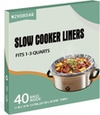 Slow Cooker Liners, 40 Cooking Bags, Medium Disposable Pot Liner Plastic Bags, Fits 1QT to 3QT Slow Cooker Cooking Pans, 11 in. x 16 in.