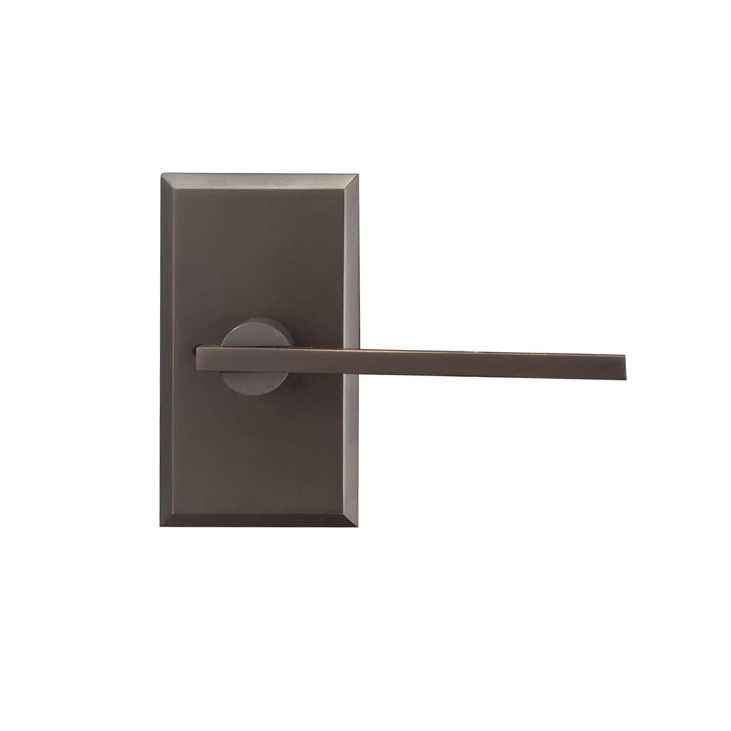 Delaney Hardware Bravura 943 Raleigh Lever Privacy Lockset with Modern Rectangle Trim Reversible Adjustable Door Handle Lever for Bedroom/Bathroom, Oil Rubbed Bronze