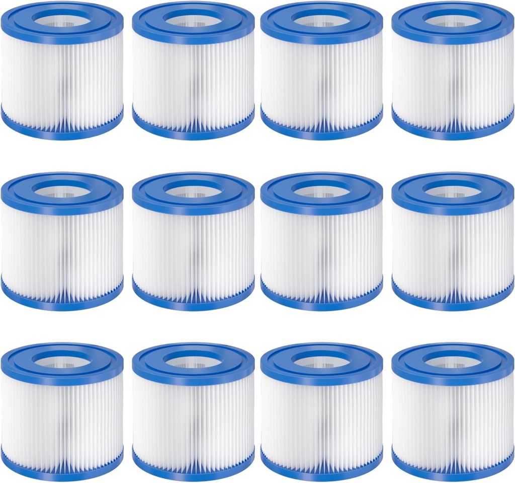12 Pack Type VI Hot Tub Filters Cartridge Replacement for Saluspa Hot Tub Compatible with Lay-Z-Spa，Coleman SaluSpa 90352E, 58323E, 58323 Swimming Pool Pump