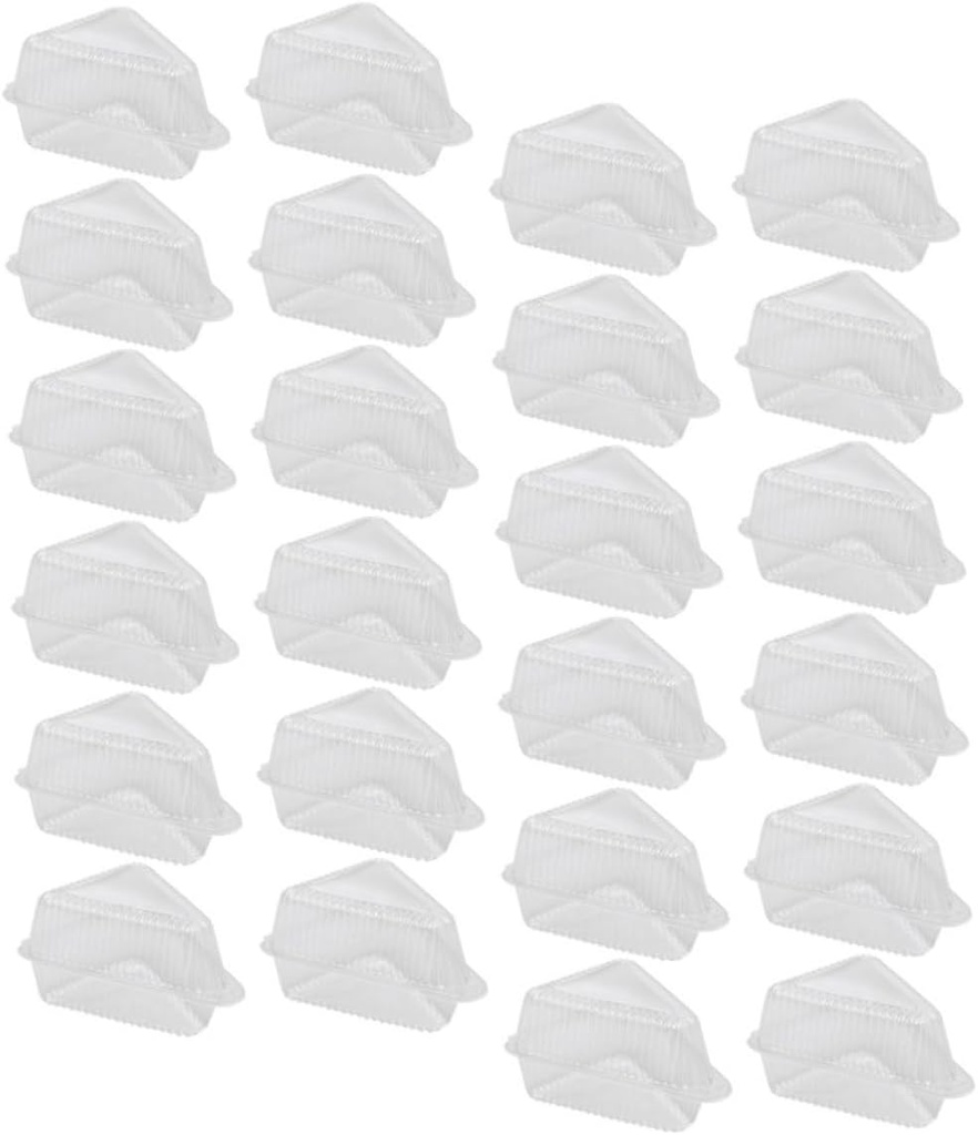 50pcs Triangular Cake Slice Containers with Hinged Lids Clear Pet Plastic Cake Boxes for Cheesecake Dessert Carrier Lightweight Food Storage for Parties and Takeout