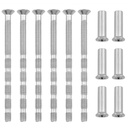 M4x60 Cross Recessed Flat Countersunk Head Fixed Grooved Hinge Screws Set Connecting Bolts and Sleeves for Door Handle Hardware Lever Handle Screw Connection 6 Set