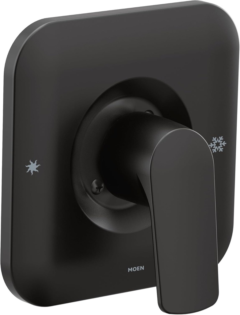 Moen T2811BL Rizon Posi-Temp Pressure Balancing Modern Shower Trim Kit, Valve Required, Matte Black