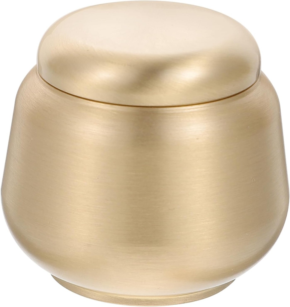 Cabilock Brass Tea Canister Airtight -functional Storage Jar for Tea Snacks and Dried Foods and Stylish Brass Container for Home Organization