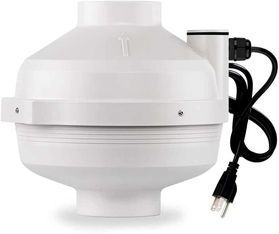 PF-100 | Radon Mitigation Fan 4" 190CFM | Waterproof Duct Fan (Indoor/Outdoor)