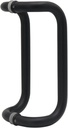 Glass Door Handles Round Pipe, Home Office Studio Bath Handle Pull Set, Push Pull Door Handle for Single Door Interior Exterior Grey/Silver/Black (Color : Black, Size : 30cm/11 3/4
