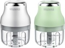 2Pcs 250ML Electric Garlic Chopper, Mini Portable Veggie Chopper, Garlic Grinder Masher Onion Chopper, Blender to Vegetable, Wireless Food Processor for Ginger, Chili, Fruit, Meat, etc