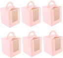 50pcs Muffin Holder Cake Box Handy Cupcake Container for Weddings Parties Bakery Desserts Design Window Insert for Easy Viewing and Carrying