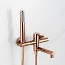 Bath Shower Mixer Tap Wall Mounted Rose Gold Shower Attachment for Mixer Tap Single Lever Bath Tap 90 Degree Rotating Tap Bathtub Tap