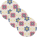 3 Pcs Trivet Pads for Crock Pot Vector Flower Soft Blue and Pink 15in Polyester-Cotton Thread Weave Camper Must Haves Porta platos para mesa