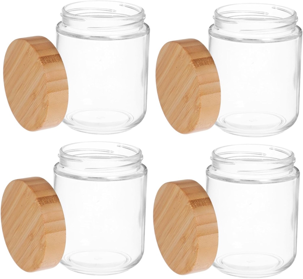 4pcs Airtight Glass Food Storage Jars Lids Sealed Containers for Storing Candy Cookies and Tea Kitchen Organization Each