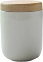 Mini Ceramic Food Storage Jar Loose Tea Pot Portable Food Canister with Airtight Bamboo Lid for Tea Coffee Sugar Spice, 1 Piece (100 ML)