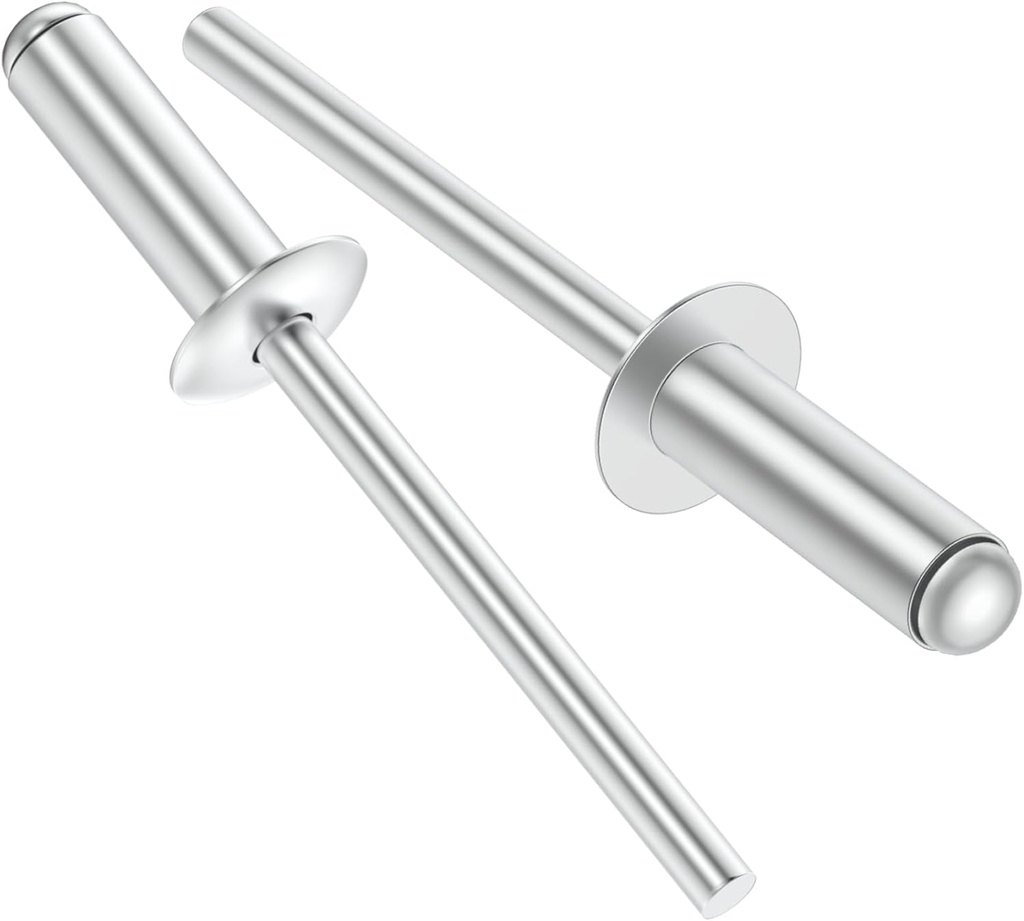 (320Pcs) 1/8" x 1/4" Aluminum Blind Rivets, 3.2 x 6mm Pop Rivets,Rivets for Metal,Silver-(VG10101)