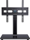 PERLESMITH Universal Swivel TV Stand-Table Top TV Stand for 32-65 inch TV-Height Adjustable TV Base with Heavy-Duty Tempered Glass Base, VESA 400x400mm up to 88lbs, PSTVS17