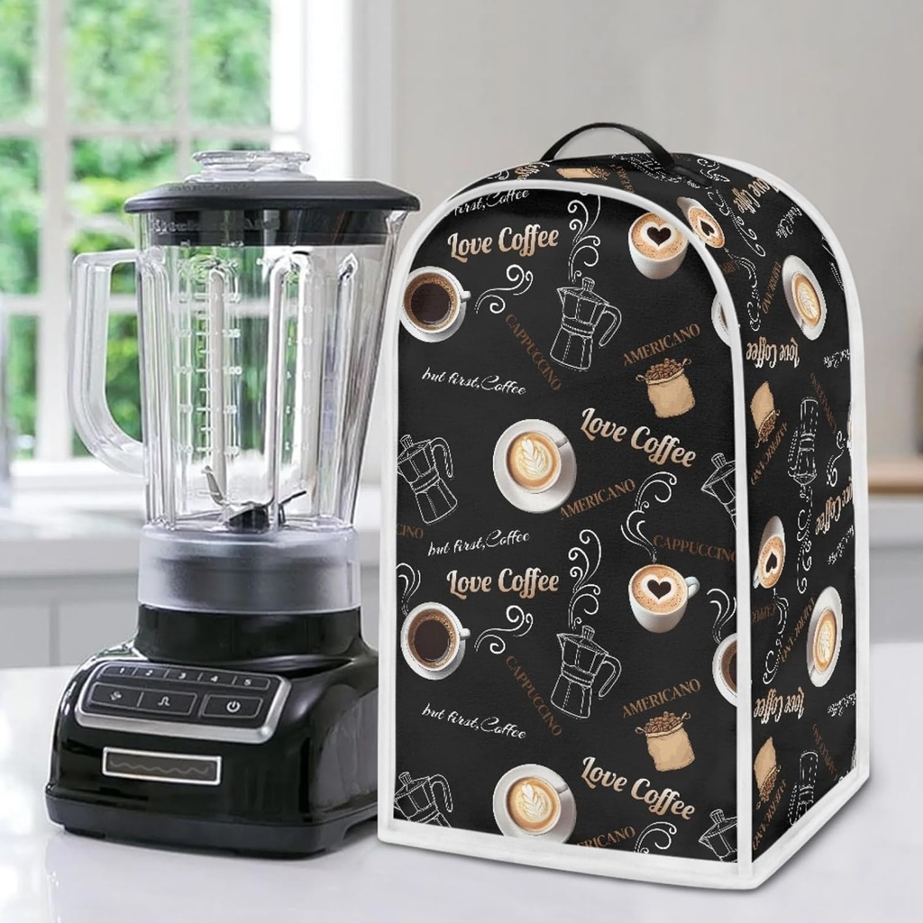 AFPANQZ Coffee Print Blender Cover Home Kitchen Appliance Blender Cover Protection Durable Washable Stand Mixer or Coffee Maker Cover Organizers
