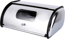 OSKOE Stainless Steel Bread Box for Kitchen Countertop, Bread Storage Bin Container with Roll up Lid and Clear Window, Roll Up Style Bread Bin Organizer (34 x 23 x 14.5 cm)