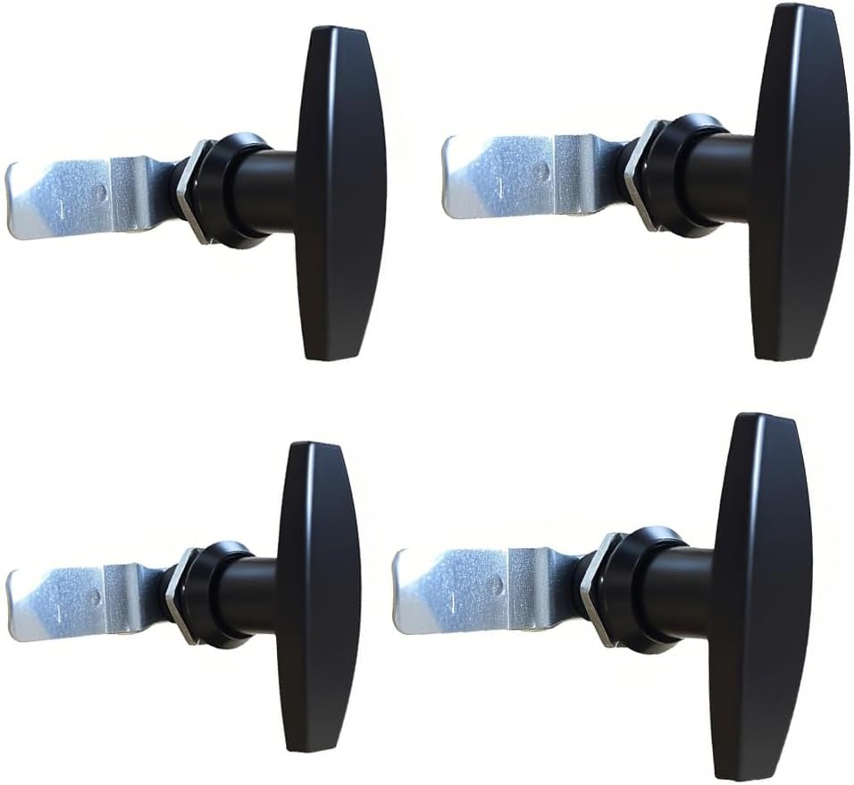 WJSKDQ T Handle Lock Cam Lock Swing Knob for Drawer Cabinet Door Electrical Panel Door Latches keyless Locking Device 4pca/6pcs (BIack -4pcs)