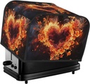 4 Slice Toaster Covers Bread Machine Cover Quilted Dustproof Fingerprint Protectors Small Washable Appliance Cover Fire Flowers And Heart Bread Maker Dust Protection Universal Size