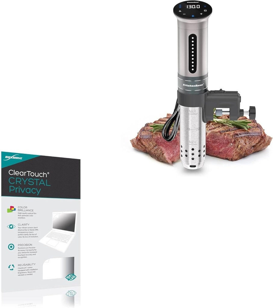 BoxWave Screen Protector Compatible with KitchenBoss Sous Vide G310PS - ClearTouch Crystal Privacy (2-Pack), Privacy Screen Protector Flexible Film Clear