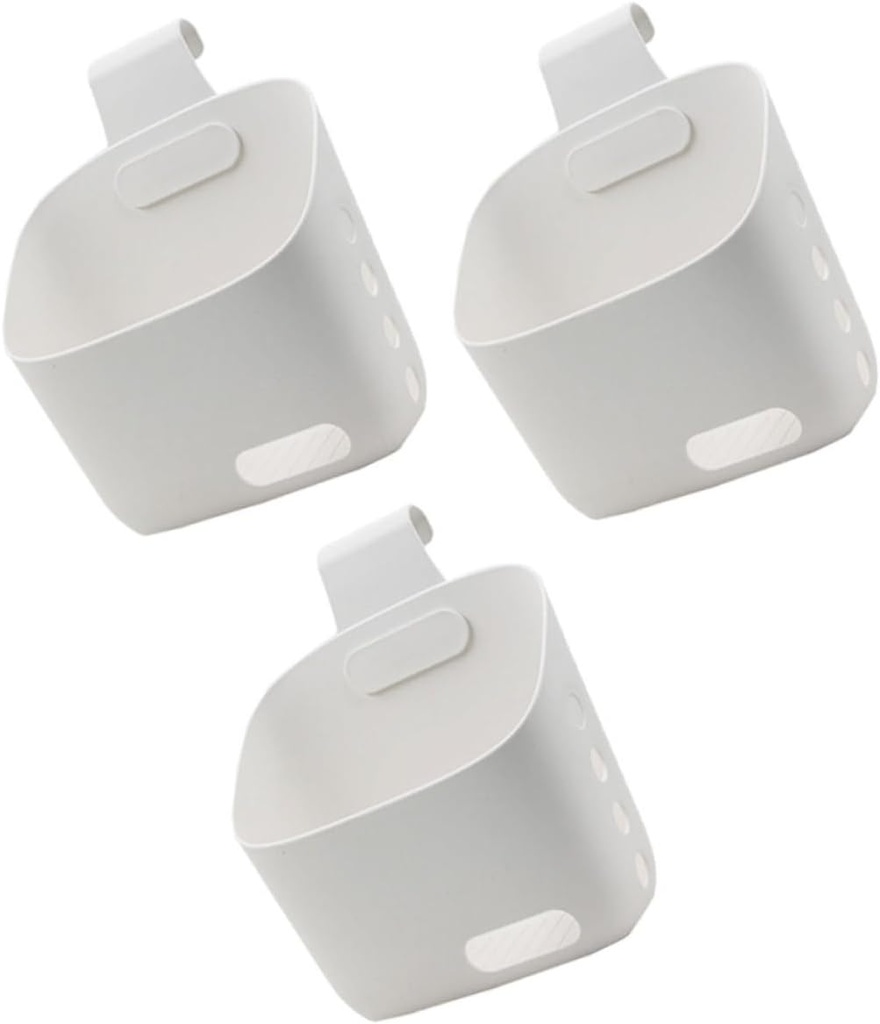 Cabilock 3pcs Hanging Storage Basket Set with Detachable Hooks Kitchen Garlic and Onion Organizer Wall-Mounted Sundries Containers for Home and Bathroom