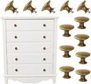 12 Pcs Antique Nickel Cabinet Knobs, Round Drawer Pulls with Screws, Antique Brass, 1.2-inch Diameter Cabinet Door Bathroom Knobs Hardware