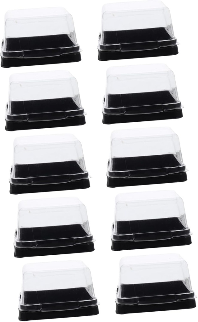 Zerodeko 100Pcs Transparent Cake Boxes Dessert Containers for Cupcakes Egg Yolk Puff Pastries Wedding Birthday Party Food Storage
