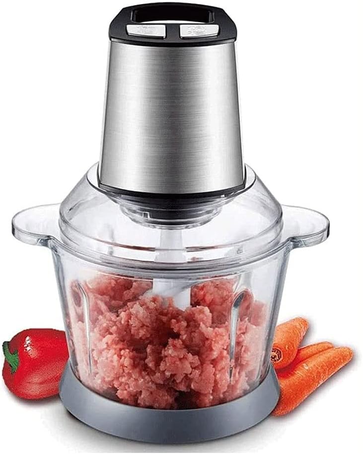 Food Chopper, Electric Meat Chopper with Fast Slow Speeds Control,3L Glass Bowl, 4 Stainless Steel Blades, Food Processor