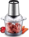 Food Chopper, Electric Meat Chopper with Fast Slow Speeds Control,3L Glass Bowl, 4 Stainless Steel Blades, Food Processor
