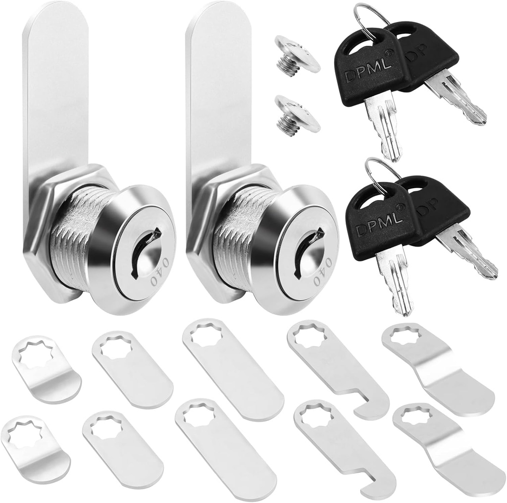 5/8'' Alloy Cam Locks with Keys, for Mailbox, Toolbox and Pickup Trucks,RV Compartment Storage Locks (2 Pack)