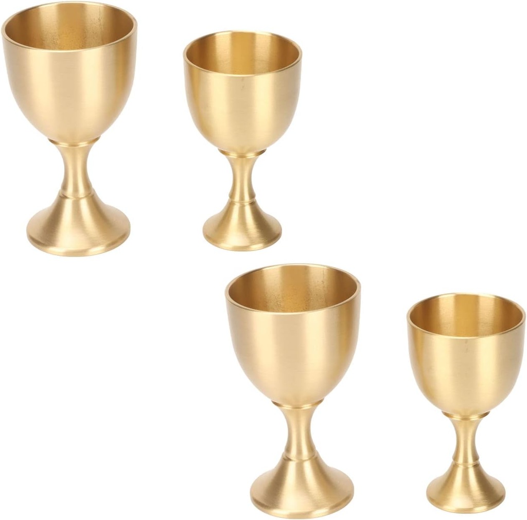 4Pcs Wine Cup, Handmade Vintage Gold Chalice Goblet, Zinc Alloy Goblet Cup, Shot Glass for Party, Wedding, Christmas and Table Decoration