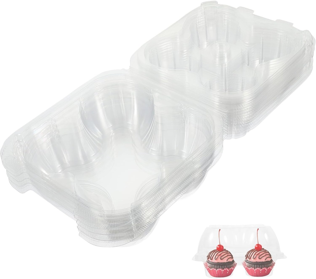 VALICLUD 10pcs Transparent Cupcake Boxes with Clear Lid Muffin Dessert Container Bakery Wrapping for Parties Events Food-grade Recyclable Storage