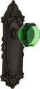 Nostalgic Warehouse 725246 Victorian Plate Privacy Waldorf Emerald Door Knob in Oil-Rubbed Bronze, 2.375