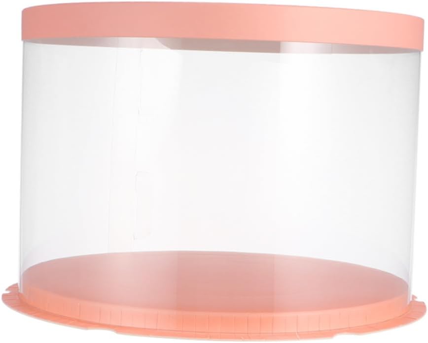 TIDTALEO Plastic Cake Box Round Transparent Dessert Carrier for Bakeries Parties Home Use Single-layer Packaging Organizer for Cakes Pastries Treats