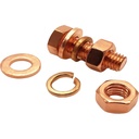 M3-M16 T2 Pure Copper Hexagonal Screw Bolt, nut Washer, Conductive red Copper Conductive Bolt (16mm, M4 4sets)