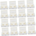 VOSAREA 25pcs Egg Tart Storage Box Cupcake Box Window Design Food Containers Lids Bakery