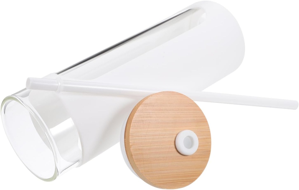 DECHOUS Straw Drinking Cup Glass Water Bottle Lid for Juice Cold Brew Iced Tea Modern Design