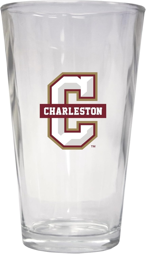 R and R Imports Cougars of Charleston 16 oz Pint Glass Officially Licensed Collegiate Product 2-Pack
