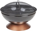 Fire Pit Degano Round Wood Burning Lightweight Portable Outdoor Firepit Backyard Fireplace Also Included Wood & Cooking Grate - Black Copper - 26"