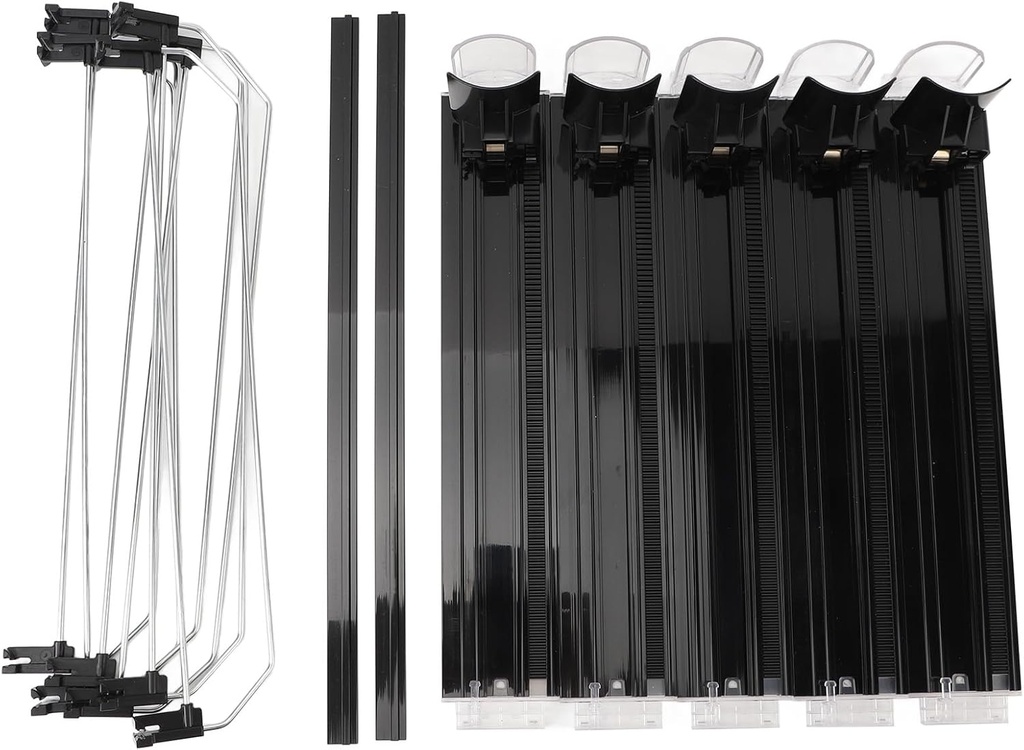 Niiyen 5pcs Drink Organizer Fridge Soda Can Dispenser Self Pushing Drink Organizer Fridge Beer Pop Can Water Bottle Drink Dispenser for Fridge (Black)