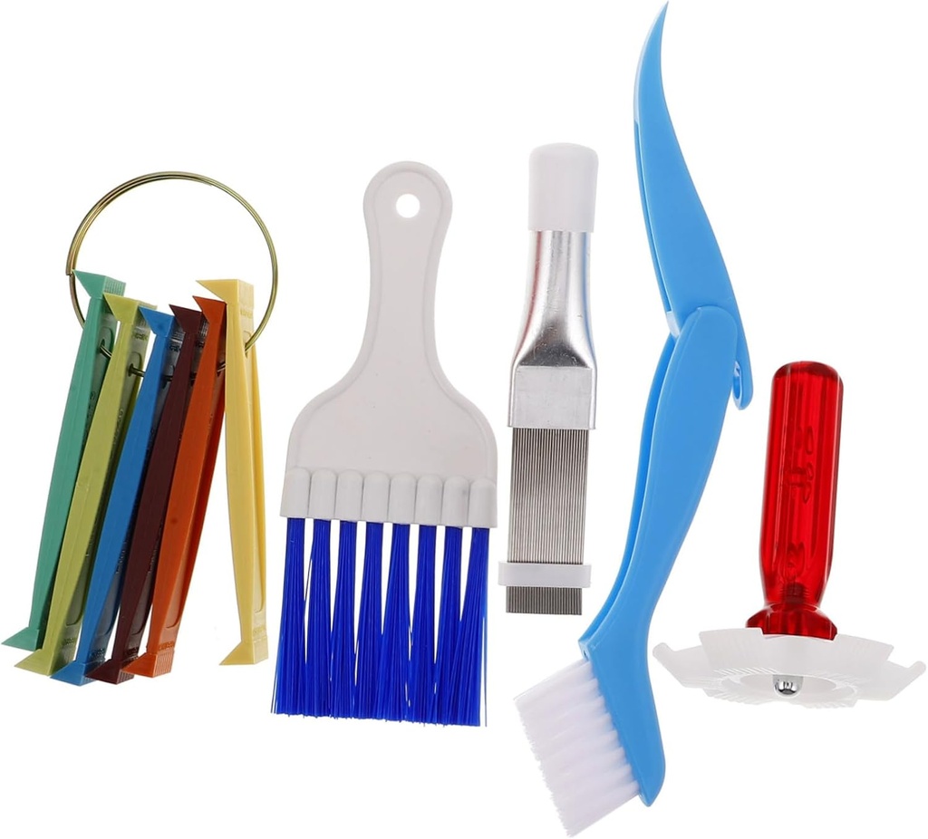 OUNONA 1set Air Conditioner Fin Comb Cleaner Kit Brush for Efficient Coil Cleaning and Straightening Compatible Air Conditioners and Condensers