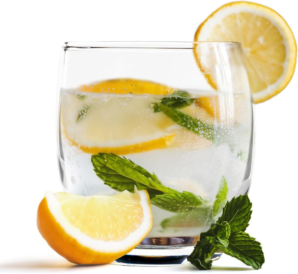 Vikko Mini Ounce Drinking Glasses, 2.9” Diameter x 3.2” Thick and Durable Glass, For Water, Juice, Soda, or Wine, Dishwasher Safe, Set of Twelve Small Clear Glass Tumblers