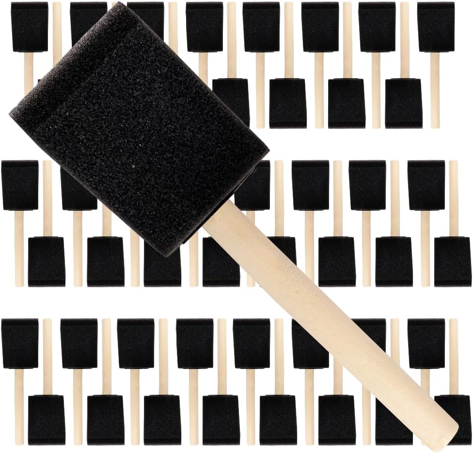 Pro Grade - Foam Brushes - 2 Inch - 48 Piece Poly Foam Brush Set